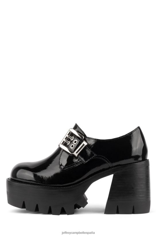 mujer Jeffrey Campbell fallar charol arrugado negro PHXV4X901 bota de plataforma