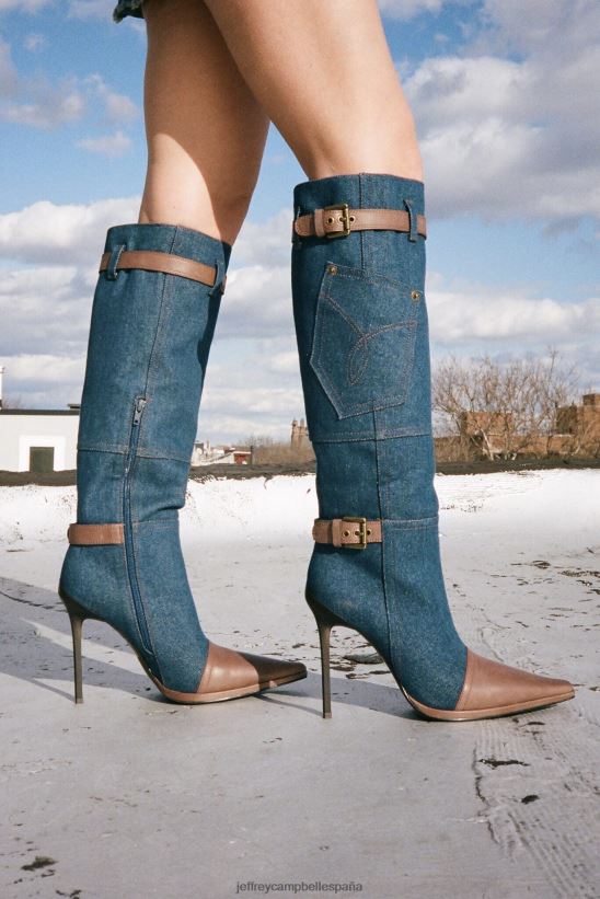 mujer Jeffrey Campbell blu-jean marrón vaquero azul PHXV4X289 el reinicio de mezclilla