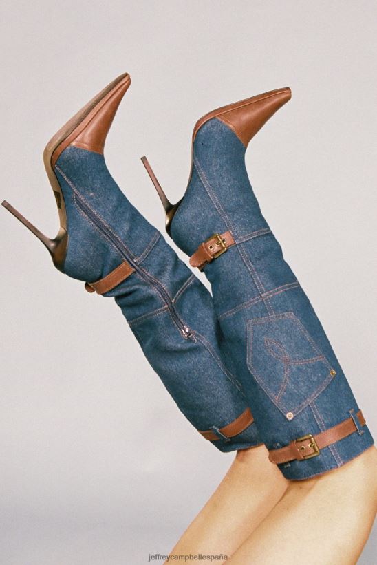 mujer Jeffrey Campbell blu-jean marrón vaquero azul PHXV4X289 el reinicio de mezclilla