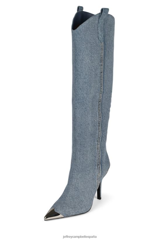 mujer Jeffrey Campbell mira por dónde denim azul lavado ácido plata PHXV4X288 el reinicio de mezclilla