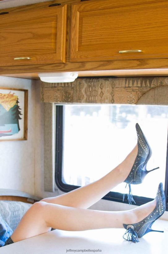 mujer Jeffrey Campbell yee-haww mezclilla azul con lavado ácido PHXV4X269 el reinicio de mezclilla