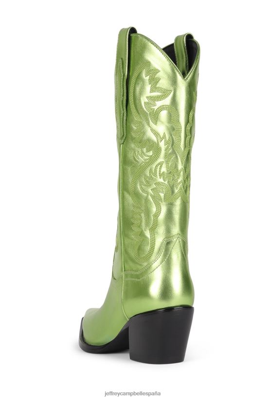 mujer Jeffrey Campbell daga verde metalizado PHXV4X907 botas vaqueras