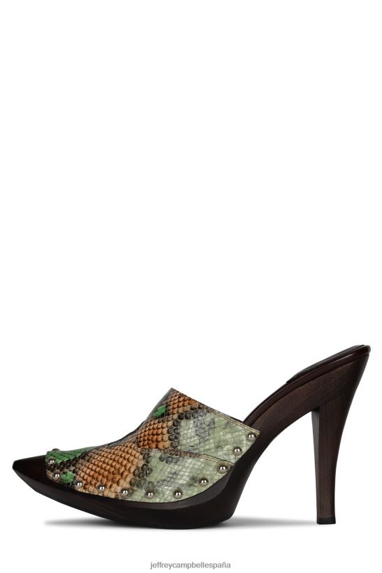 mujer Jeffrey Campbell jayde serpiente verde PHXV4X909 botas vaqueras