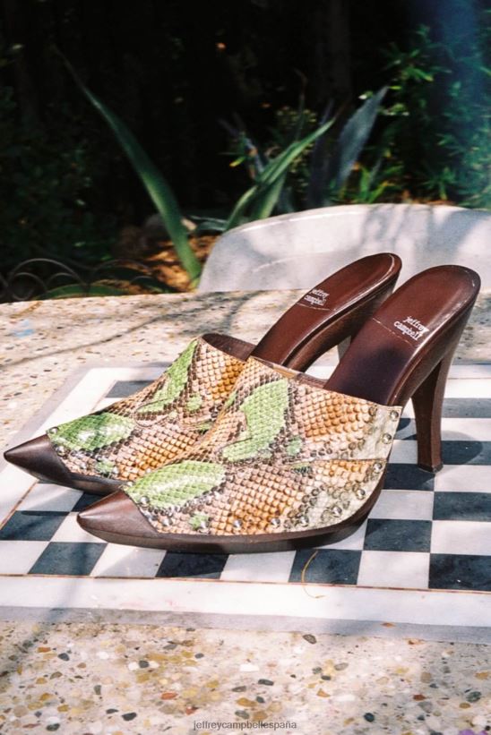 mujer Jeffrey Campbell jayde serpiente verde PHXV4X909 botas vaqueras