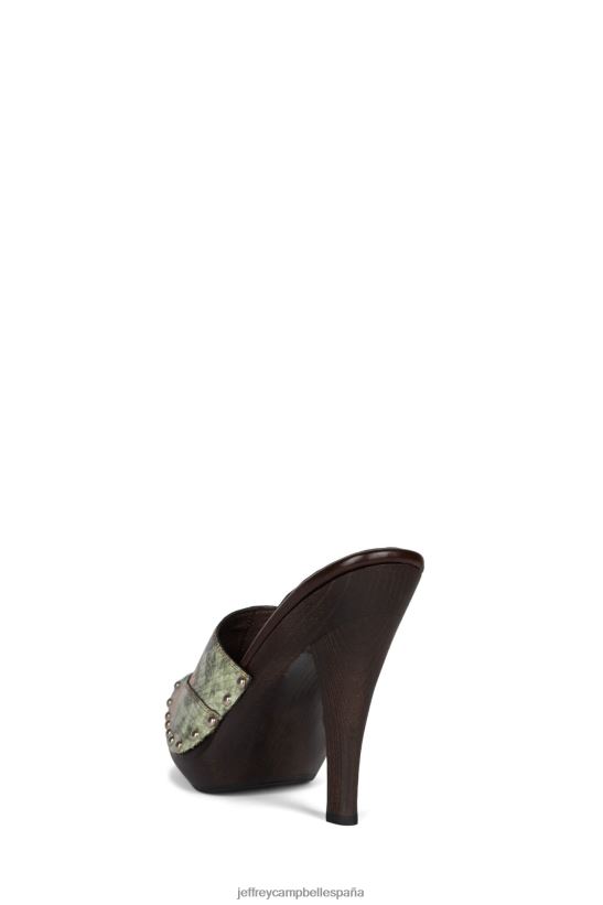 mujer Jeffrey Campbell jayde serpiente verde PHXV4X909 botas vaqueras