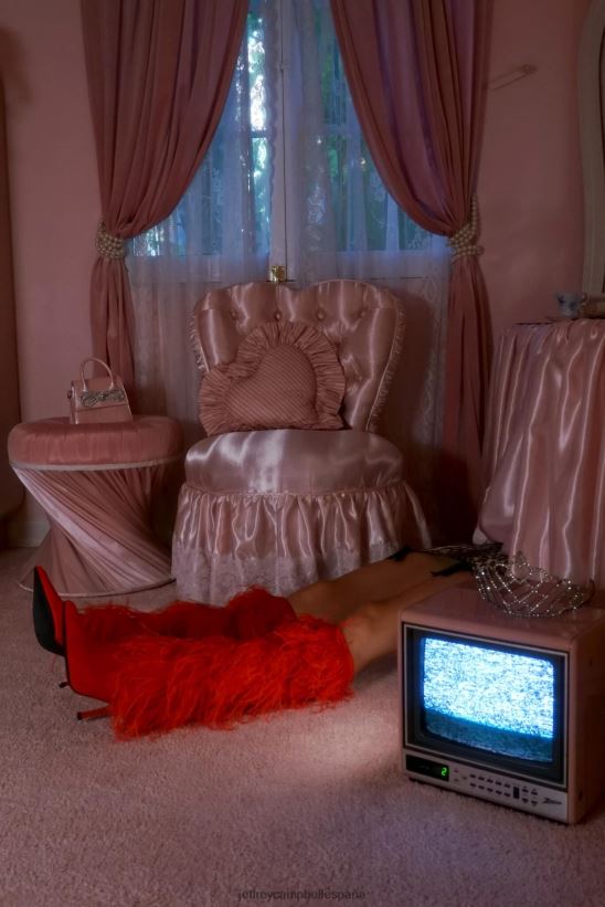 mujer Jeffrey Campbell agitar-ya rojo PHXV4X793 botas hasta la rodilla