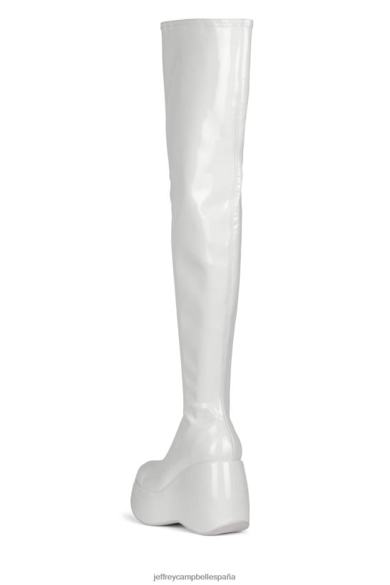 mujer Jeffrey Campbell alita-kh charol blanco PHXV4X784 botas hasta la rodilla