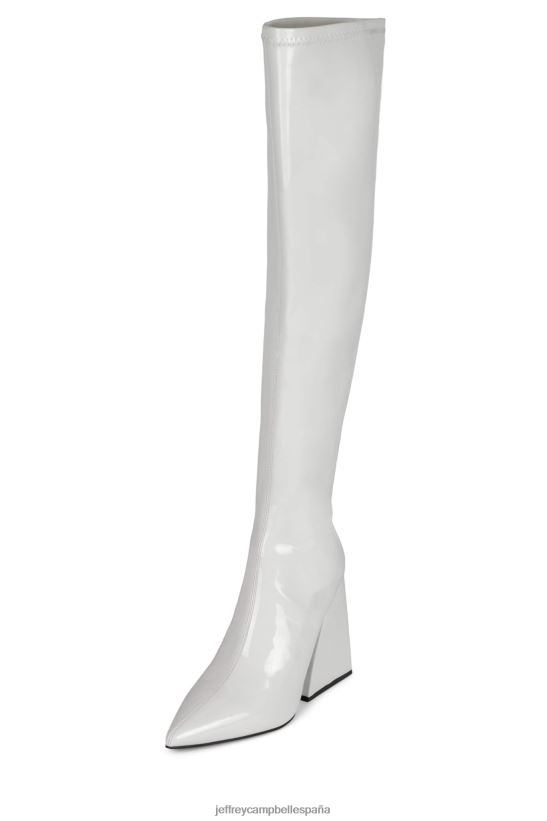 mujer Jeffrey Campbell apelaciones charol blanco PHXV4X815 botas hasta la rodilla