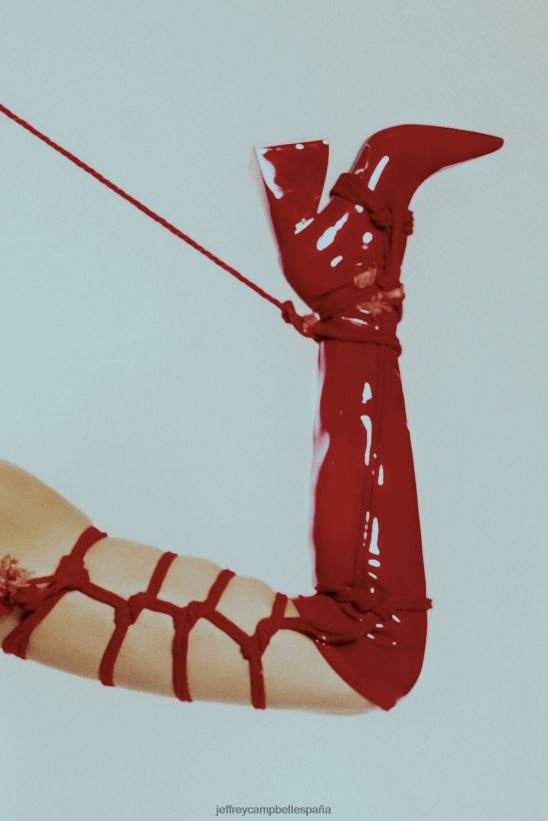 mujer Jeffrey Campbell apelaciones charol rojo PHXV4X816 botas hasta la rodilla