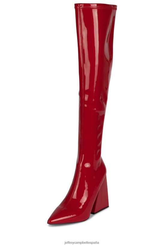 mujer Jeffrey Campbell apelaciones charol rojo PHXV4X816 botas hasta la rodilla