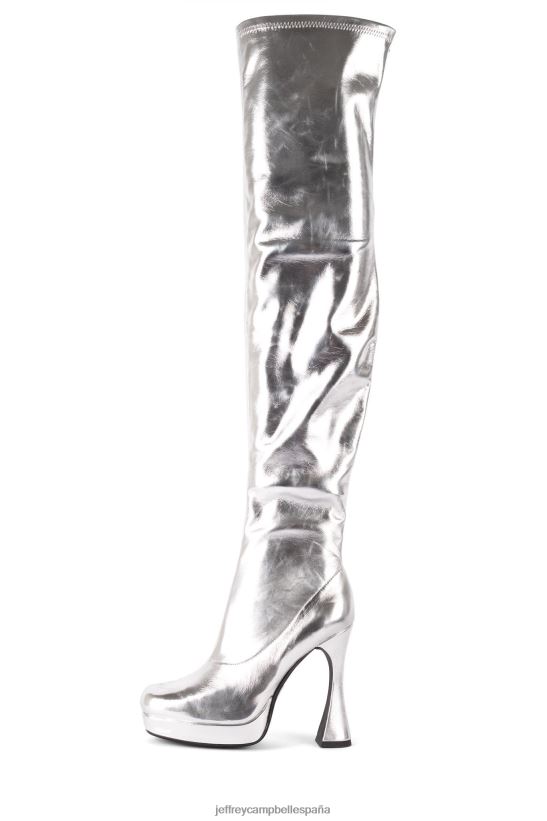 mujer Jeffrey Campbell bel-air-ok plata PHXV4X733 botas hasta la rodilla
