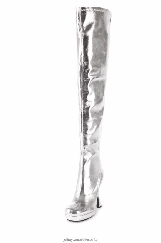 mujer Jeffrey Campbell bel-air-ok plata PHXV4X733 botas hasta la rodilla