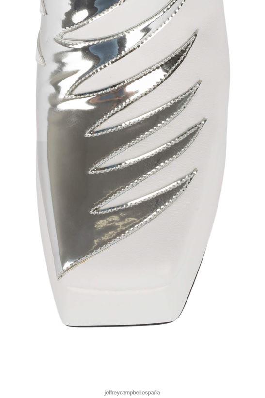 mujer Jeffrey Campbell besa esto plata blanca PHXV4X873 botas hasta la rodilla