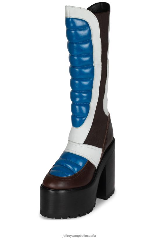 mujer Jeffrey Campbell bicicleta sucia negro azul blanco PHXV4X689 botas hasta la rodilla