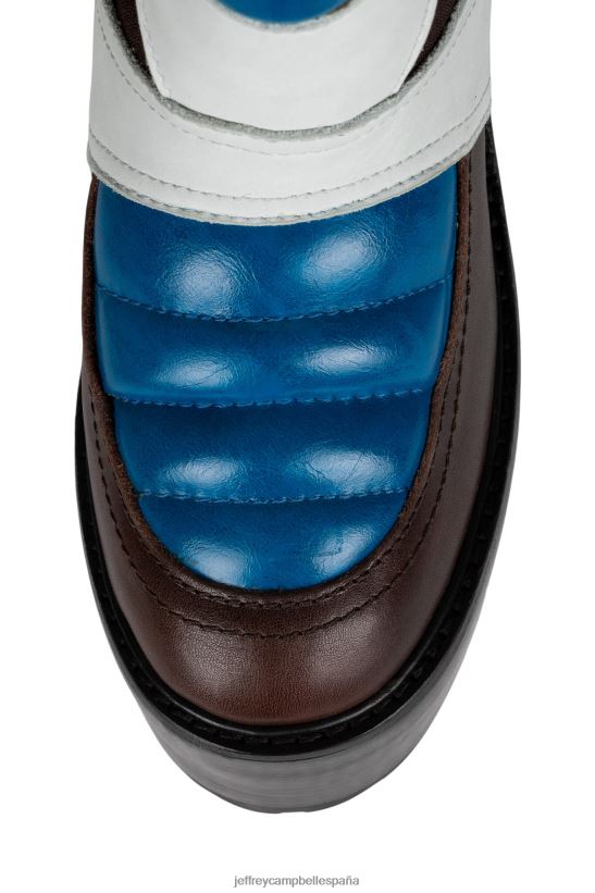 mujer Jeffrey Campbell bicicleta sucia negro azul blanco PHXV4X689 botas hasta la rodilla