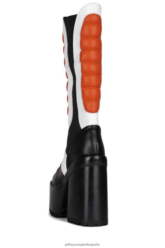 mujer Jeffrey Campbell bicicleta sucia negro naranja blanco PHXV4X688 botas hasta la rodilla