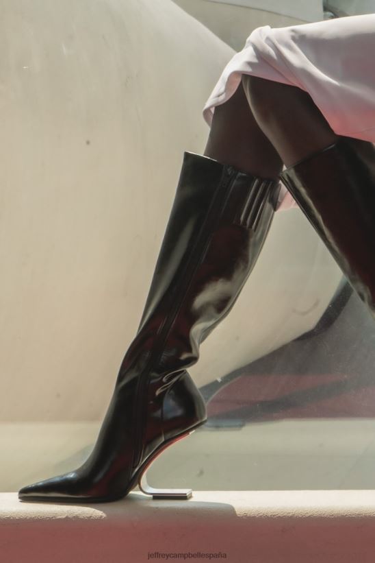mujer Jeffrey Campbell brújula-kh plata negra PHXV4X692 botas hasta la rodilla