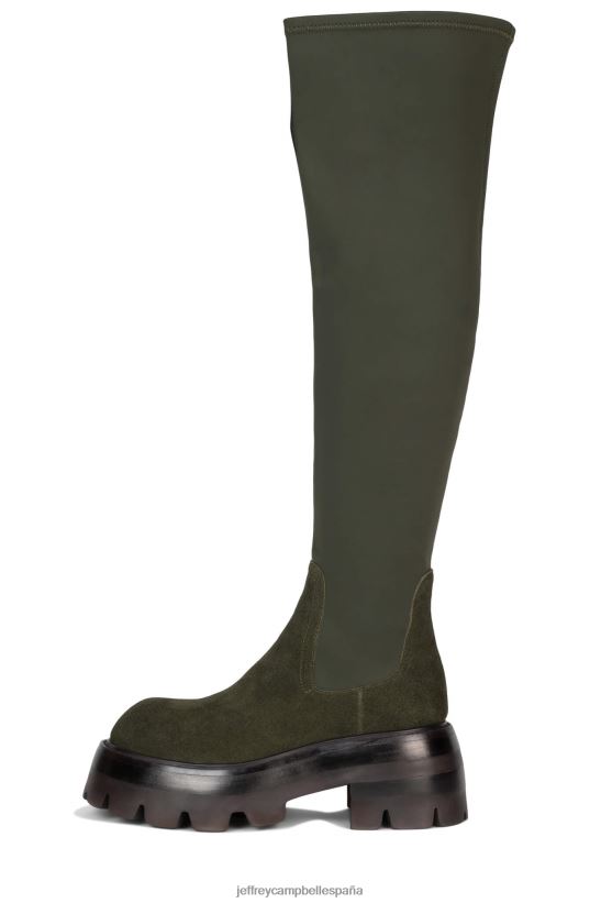 mujer Jeffrey Campbell buena onda ante verde oscuro multi PHXV4X748 botas hasta la rodilla