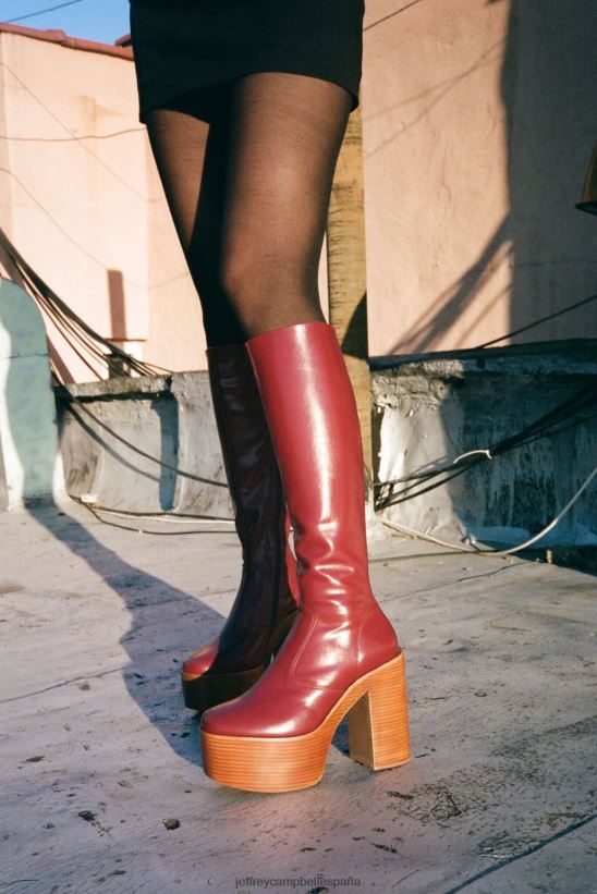 mujer Jeffrey Campbell chica pila de color camel claro PHXV4X760 botas hasta la rodilla