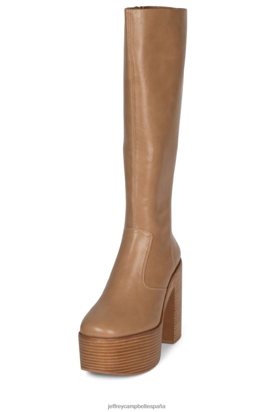 mujer Jeffrey Campbell chica pila de color camel claro PHXV4X760 botas hasta la rodilla