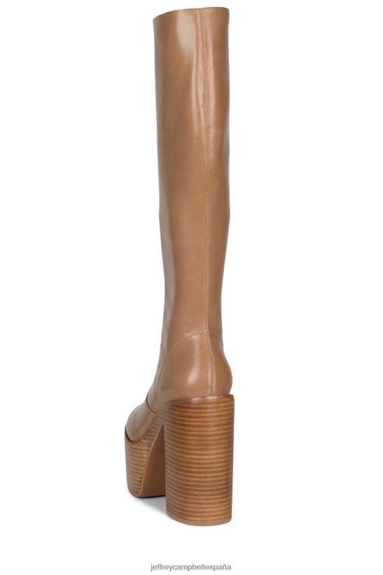 mujer Jeffrey Campbell chica pila de color camel claro PHXV4X760 botas hasta la rodilla