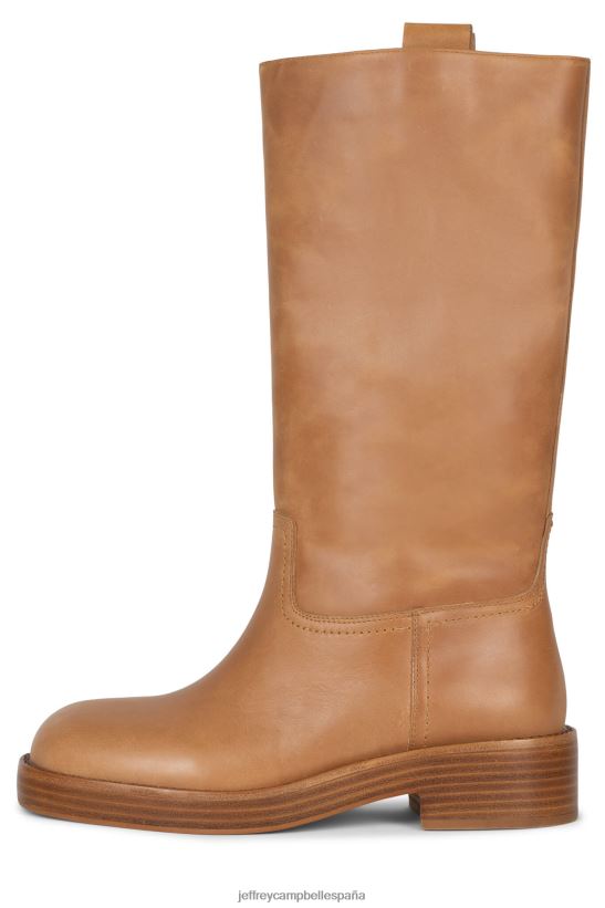 mujer Jeffrey Campbell ella-jinete pila natural bronceada PHXV4X747 botas hasta la rodilla
