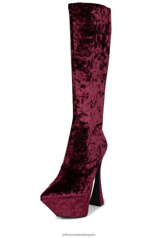 mujer Jeffrey Campbell ella va terciopelo rosa triturado PHXV4X741 botas hasta la rodilla
