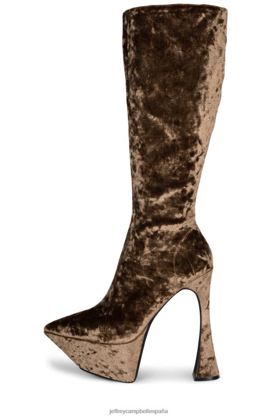 mujer Jeffrey Campbell ella va terciopelo triturado topo PHXV4X742 botas hasta la rodilla