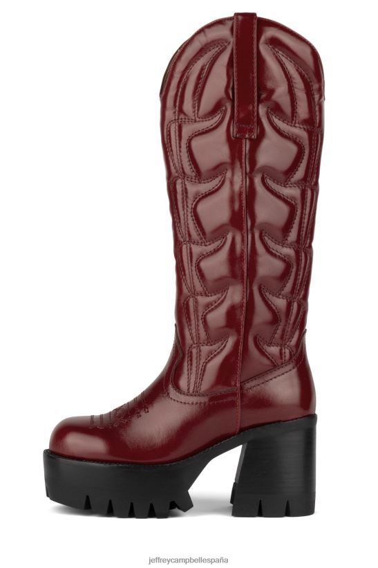 mujer Jeffrey Campbell honky-tonk rojo PHXV4X671 botas hasta la rodilla