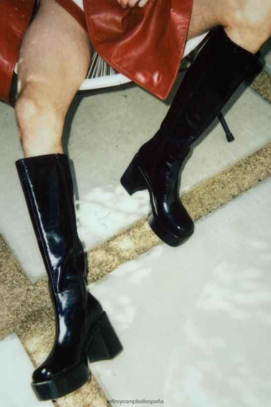 mujer Jeffrey Campbell la banda negro PHXV4X874 botas hasta la rodilla