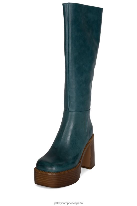 mujer Jeffrey Campbell la banda pila de esmalte bronceado verde azulado PHXV4X878 botas hasta la rodilla
