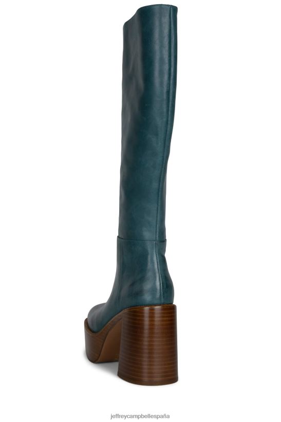 mujer Jeffrey Campbell la banda pila de esmalte bronceado verde azulado PHXV4X878 botas hasta la rodilla
