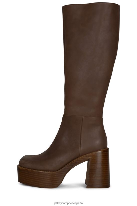 mujer Jeffrey Campbell la banda pila de esmalte marrón bronceado PHXV4X877 botas hasta la rodilla
