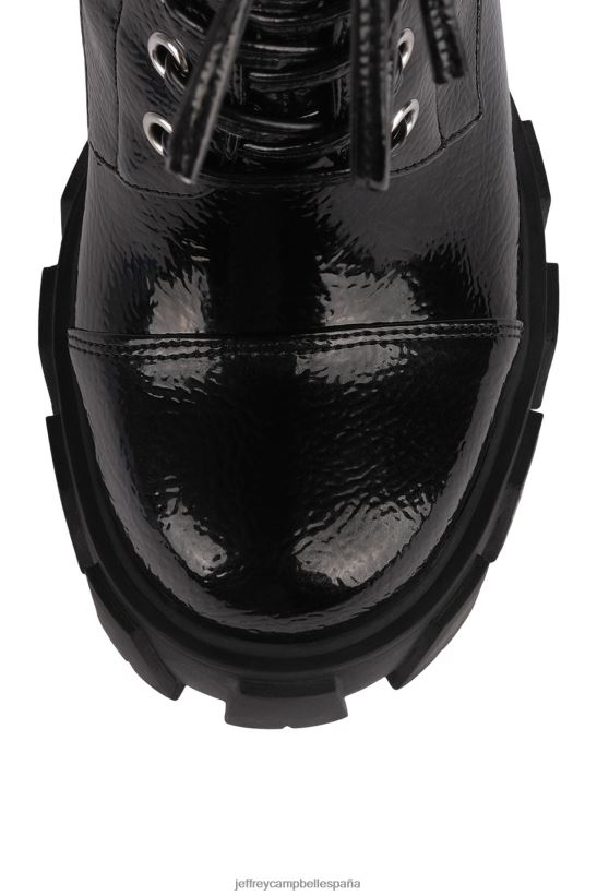 mujer Jeffrey Campbell mítico charol arrugado negro PHXV4X727 botas hasta la rodilla