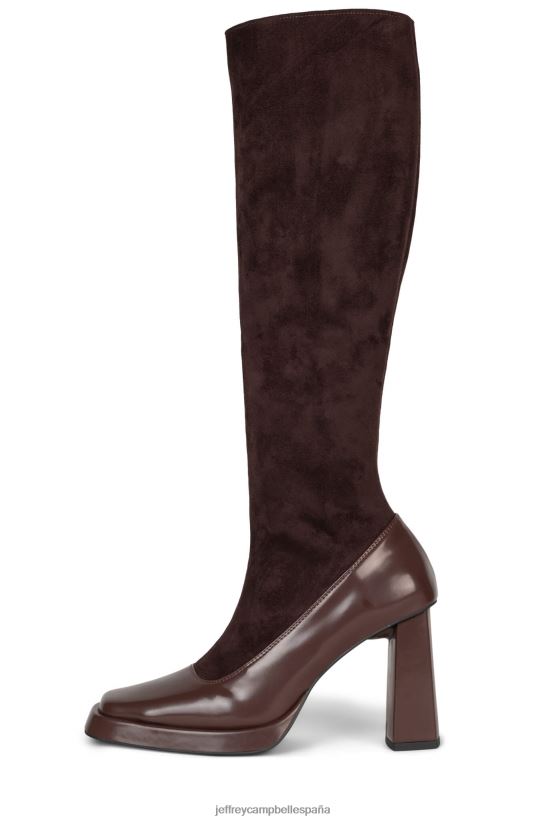 mujer Jeffrey Campbell maxim-s combinación marrón PHXV4X745 botas hasta la rodilla