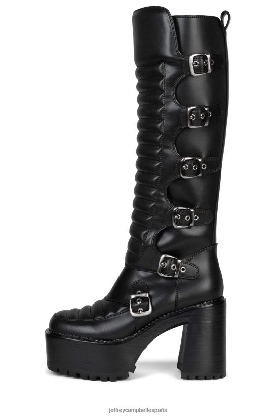 mujer Jeffrey Campbell moto-xx negro PHXV4X685 botas hasta la rodilla