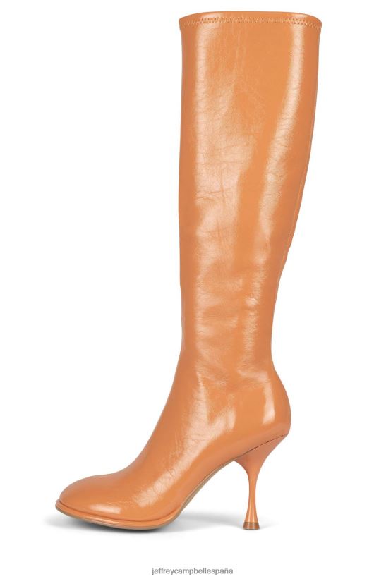 mujer Jeffrey Campbell oblicuos-k charol arrugado natural oscuro PHXV4X718 botas hasta la rodilla