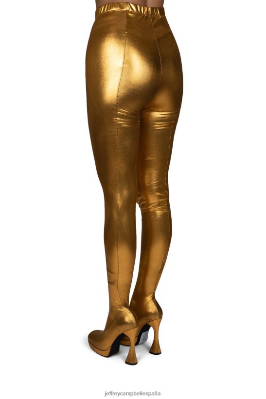 mujer Jeffrey Campbell pantalones oro metalizado PHXV4X831 botas hasta la rodilla