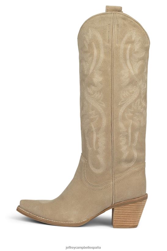 mujer Jeffrey Campbell ranchero-k ante beige PHXV4X669 botas hasta la rodilla