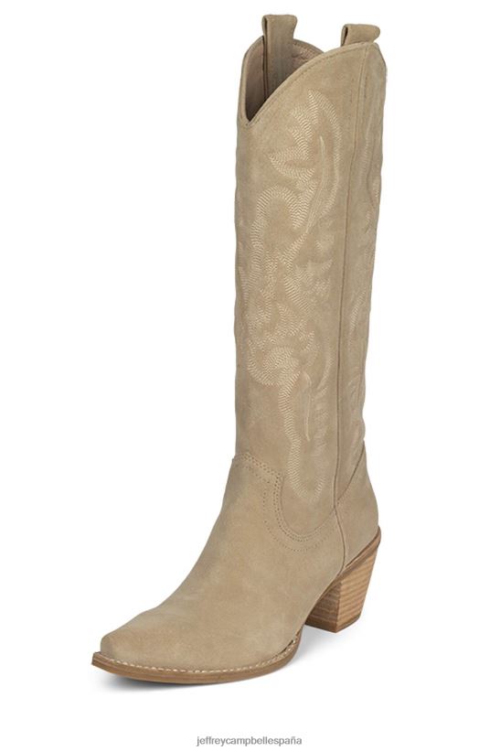 mujer Jeffrey Campbell ranchero-k ante beige PHXV4X669 botas hasta la rodilla