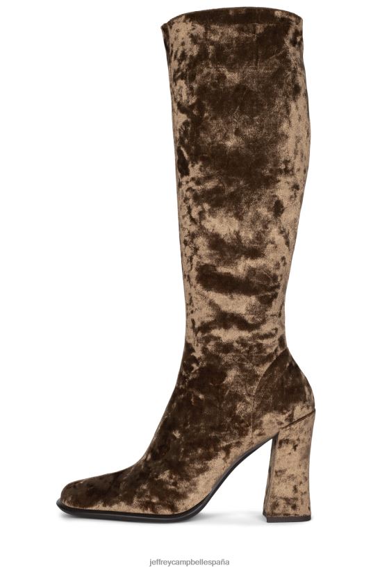 mujer Jeffrey Campbell renacimiento terciopelo triturado topo PHXV4X766 botas hasta la rodilla