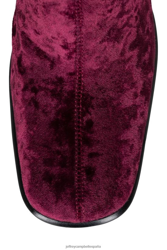 mujer Jeffrey Campbell renacimiento terciopelo triturado vino PHXV4X767 botas hasta la rodilla