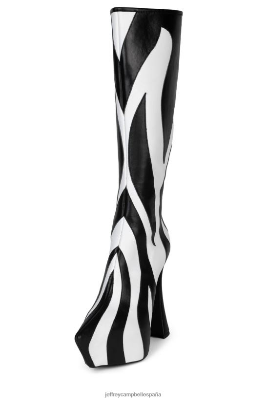 mujer Jeffrey Campbell salvaje cebra blanca negra PHXV4X851 botas hasta la rodilla