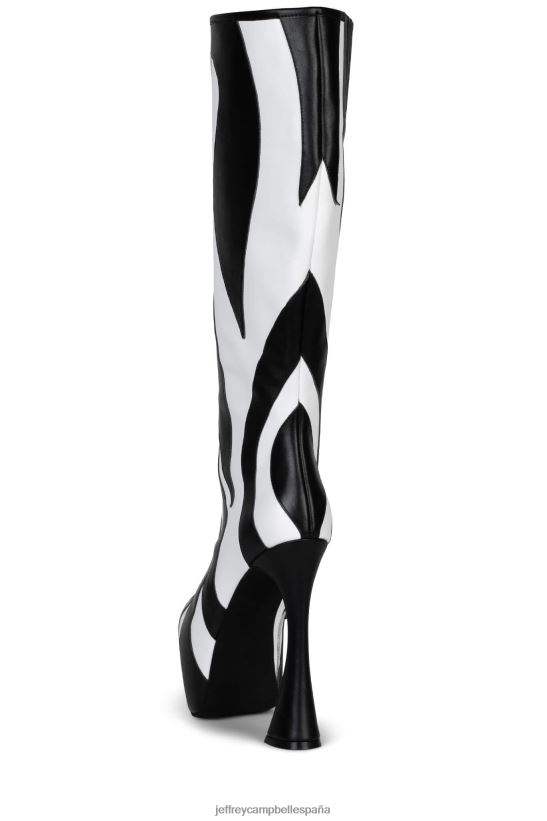 mujer Jeffrey Campbell salvaje cebra blanca negra PHXV4X851 botas hasta la rodilla