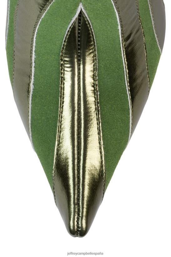 mujer Jeffrey Campbell salvaje verde ante verde metalizado PHXV4X850 botas hasta la rodilla