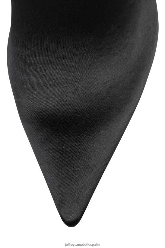 mujer Jeffrey Campbell secretoz satén negro PHXV4X819 botas hasta la rodilla