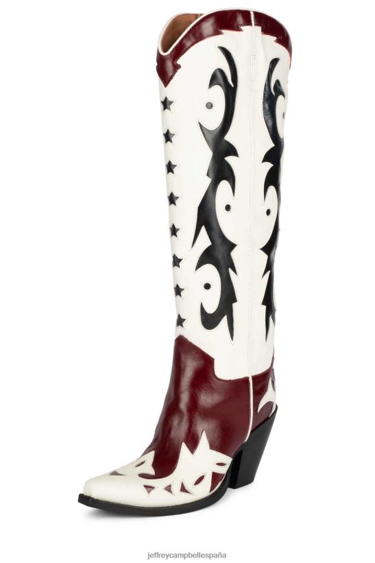mujer Jeffrey Campbell starwood-2 rojo blanco azul PHXV4X789 botas hasta la rodilla