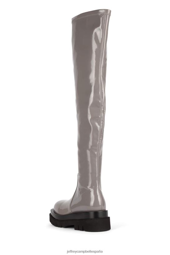 mujer Jeffrey Campbell tanque-ok charol gris PHXV4X810 botas hasta la rodilla