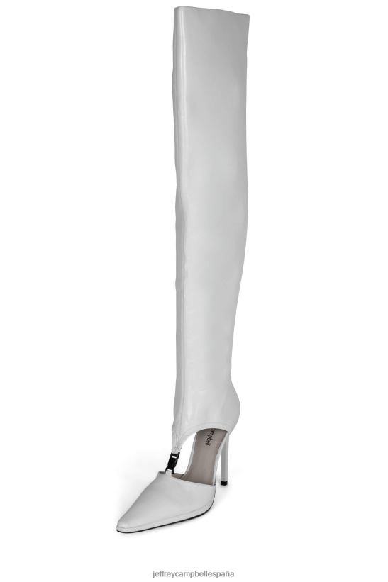 mujer Jeffrey Campbell vórticex charol arrugado blanco PHXV4X863 botas hasta la rodilla