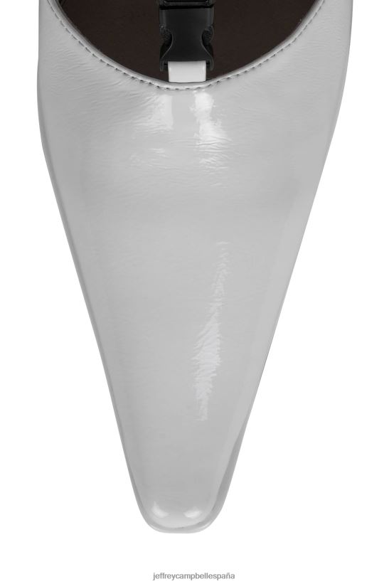 mujer Jeffrey Campbell vórticex charol arrugado blanco PHXV4X863 botas hasta la rodilla